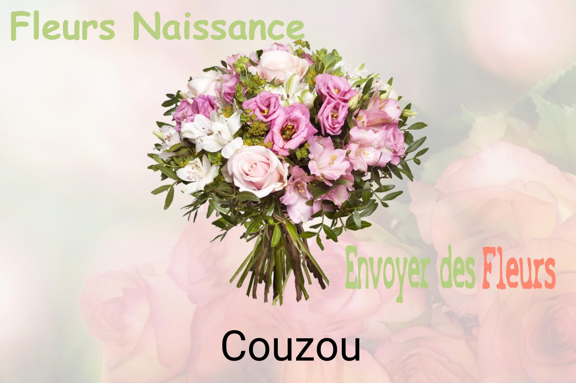 Bouquet de fleurs de naissance livré à Couzou